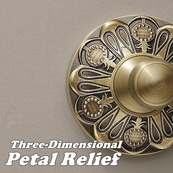 Antique Brass Toothbrush Holder, Wall Mounted Bathroom Tumbler Cup Set, Vintage Gold Decorative Bathroom Accessories, Ceramic and Brass, Petal-Relief Series