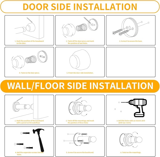 Door Stoppers – Heavy Duty Magnetic Door Stopper for Wall & Bottom of Door – Premium Adjustable Door Stop with Heavy-Duty Windproof Design, Constructed with SUS304 (Stainless Steel-1PCS)