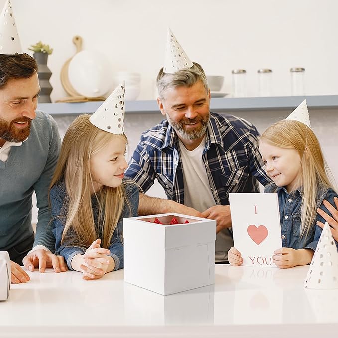 3 Pack Cake Boxes 10 Inch, 10x10x8 Inches Tall Cake Large Box, Disposable Cakes Transport Containers with Lids, Bakery Boxes with Large Window, for Cookies Pies Cupcakes Pastry-Wedding,Birthday, Party