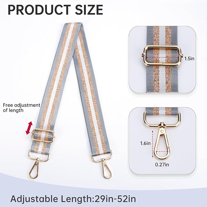 Purse Straps Replacement Crossbody Bag Strap for Purses Adjustable Wide Shoulder Straps for Women Handbags