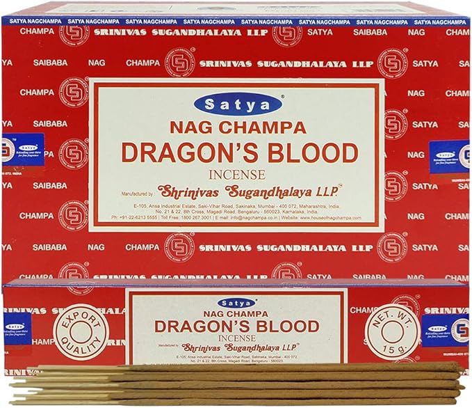 Dragon's Blood Incense Sticks and Incense Stick Holder Bundle Insence Insense Satya