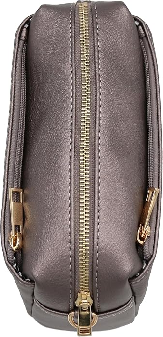 FashionPuzzle Triple Zip Small Crossbody Bag