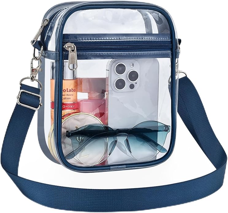 USPECLARE Clear Purse Stadium Transparent Messenger Bag Stadium Approved for Men and Women Clear CrossBody Bag