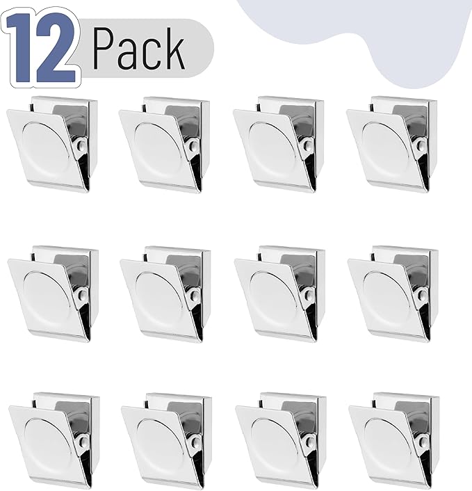 Mr. Pen- Magnetic Clips, 12 Pack, 1.2", Silver, Metal Magnetic Clips for Refrigerator