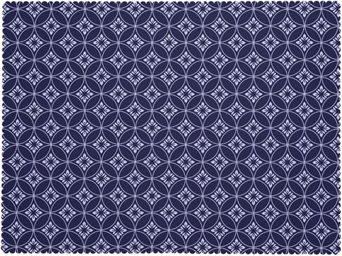VIMPEYDON Indigo Circles Flower Table Cloth for Dining Tables, Reusable Blue White Abstract Floral Tablecloths Tabletop Decoration Rectangle Table Cover for Kitchen, Party, Holiday, 54x72 Inch