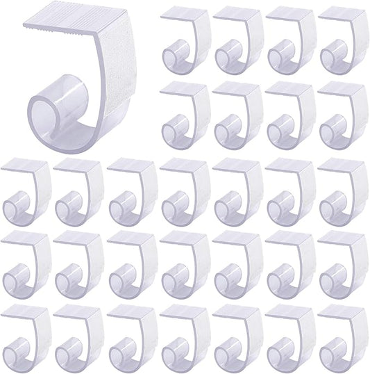 Glarks 30 Pack Plastic Table Cover Clips Tablecloth Clips Table Skirting Clips with Hook and Loop for 1 3/5 to 1 4/5 inch Table Great for Indoor Outdoor Wedding Party Picnic Events