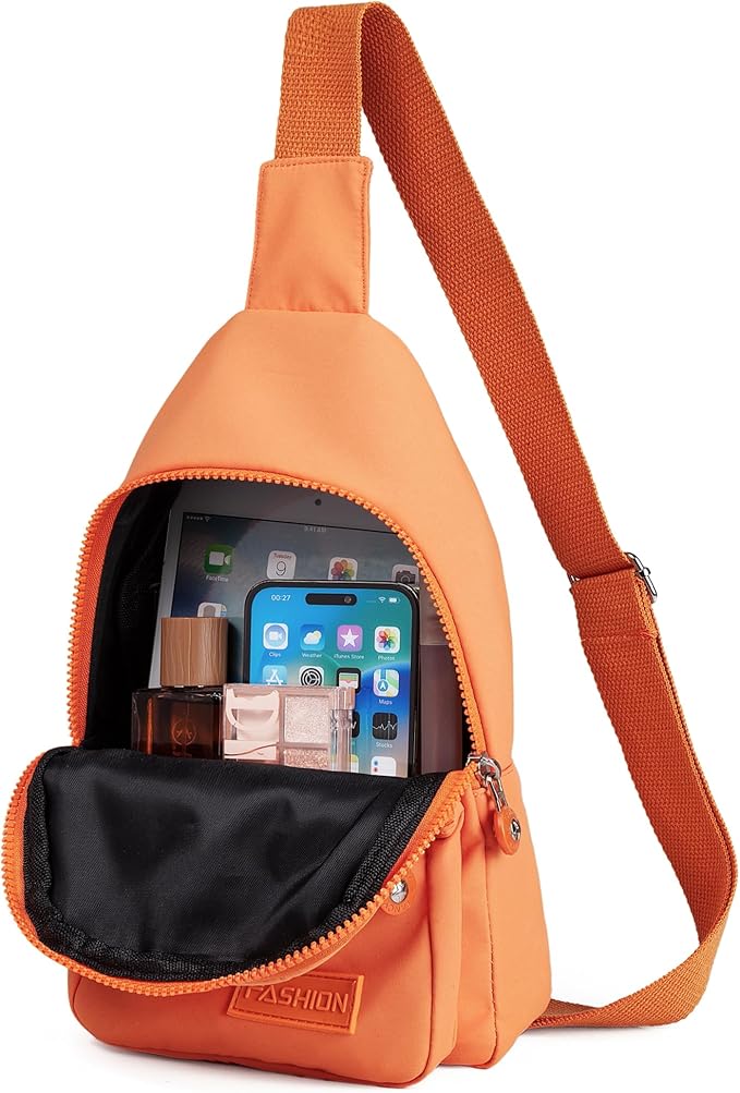Banelu Crossbody Bags for Women Men, Small Cross Body Bag Sling Backpack - Orange