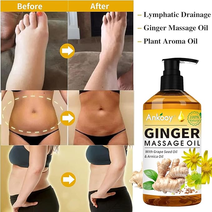 3 Pack Massage Oil for Massage Therapy,Sore Muscle Arnica Oil & Relaxing Lavender Oil & Ginger Oil Lymphatic Drainage & Massage Ball,Spa Massage Kit Christmas Gifts Stocking Stuffers for Men Women