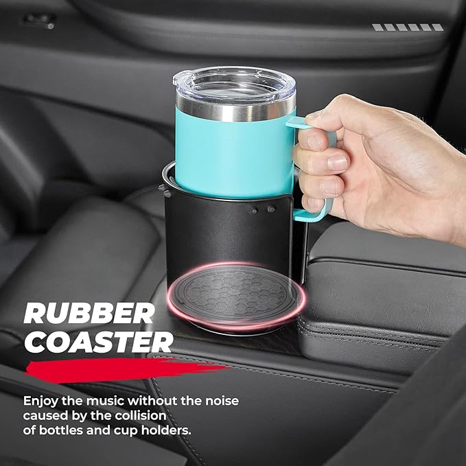 KEMIMOTO Universal Cup Holder Expander - Fits Hydro Flask, Yeti, 18-40oz 3.0in-3.8in Diameter Bottles - fit 3.2in Diameter Cup Holder for Car, RV, Truck, UTV, Golf Cart
