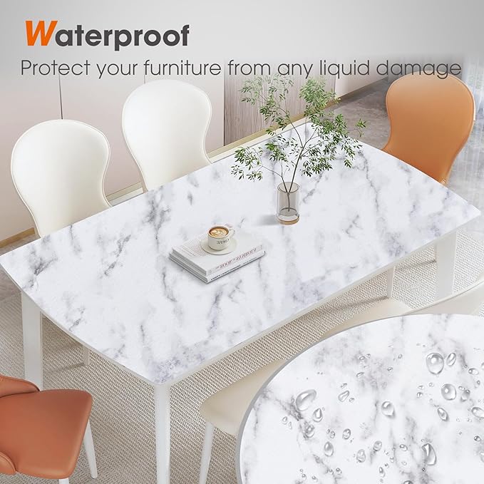 Drawer and Shelf Liner, Non-Slip Kitchen Cabinet Liners Non-Adhesive Thick Strong Grip Waterproof Washable Mats Protect Dresser Shelves Cupboard Bathroom Cabinets, White Marble, 24 in X 20 FT