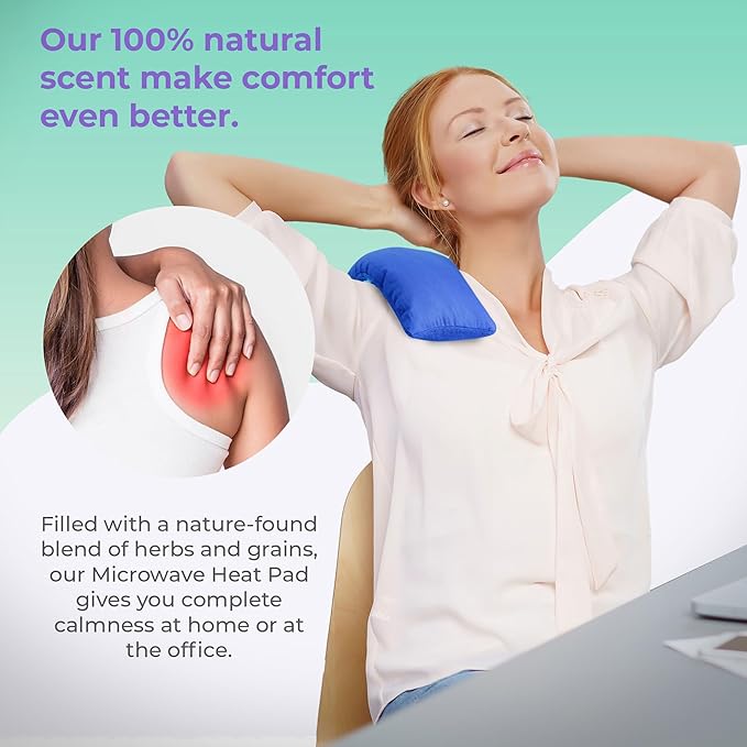 My Heating Pad Microwave Heating Pad - Moist Microwavable Heating Pads for Joints and Muscles Relief - Microwave Hot Pack Heat Pad for Cramps - Chilled or Heated Pad Therapy - Blue - Lavender Scent
