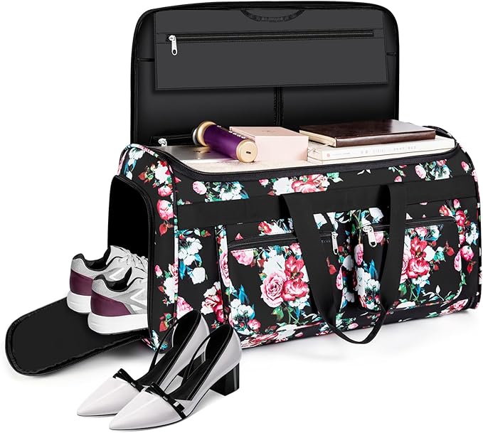 Convertible Garment Duffel Bags for Travel - Carry on Garment Duffle with Toiletry Bag Storage Bag Large Travel Duffel Bag 2 in 1 Hanging Suit Bag Weekender Bag for Men Women 3pcs Set