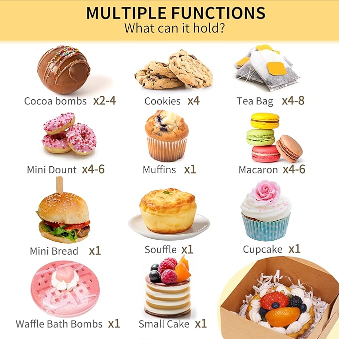 Moretoes 200pcs Cookie Boxes with Window,4x4x2.5 Inch Small Bakery Boxes, for Small Cake, Treats, Donuts, Candy (Brown)
