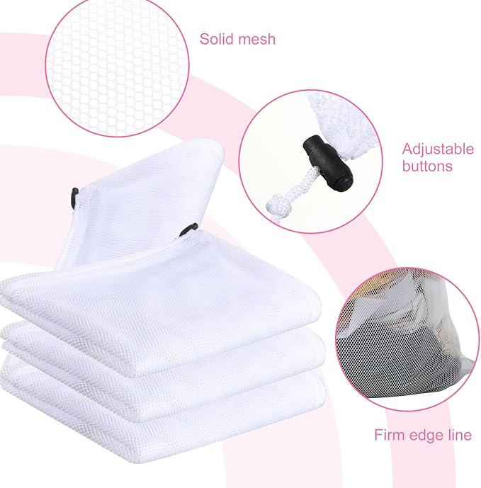 Berlune 30 Pack Large Mesh Laundry Bags, 24 x 36 Inch Bulk Wash Set with Drawstring for Commercial Use, Dorms, Vacation Rentals, Laundromats, Apartments & Facilities(White)