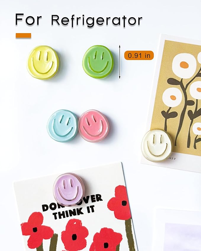 KEYDUACU 12 Pcs Cute Fridge Magnets,Locker Magnets,Decorative Magnets,Adult Magnets,Office Magnets (12 Pcs - Jelly Colors)