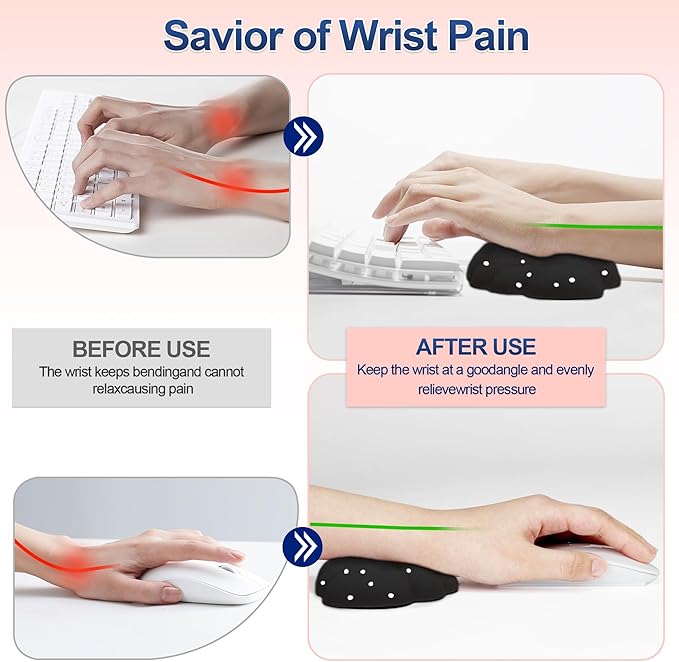 Cloud Wrist Rest Set for Keyboard and Mouse, Includes Cute Coaster, for Computers and Laptops (Black Star Set)