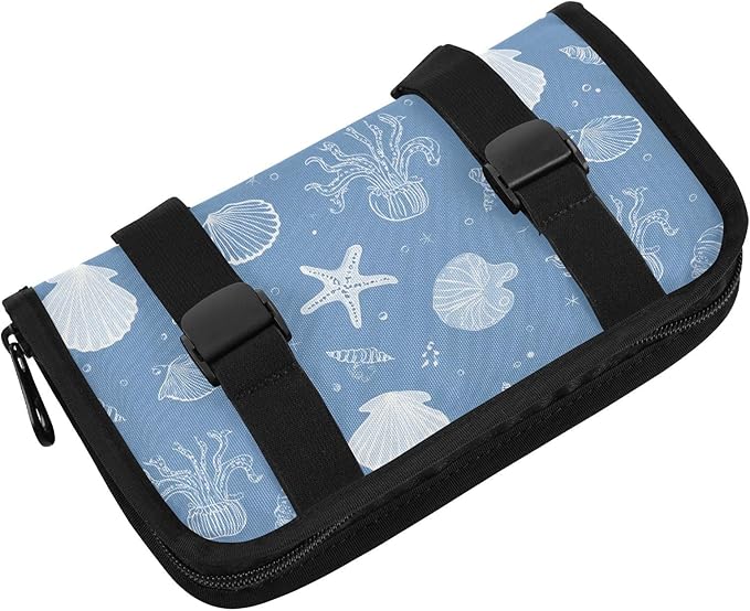 Car Tissue Holder Car Napkin Holder Car Tissue Box Dispenser Storage Case Sun Visor Mask Holder with Adjustable Straps Reusable Refillable Simple Seashells Starfish Blue