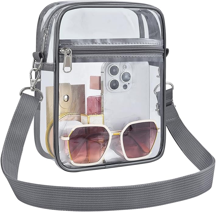 USPECLARE Clear Purse Stadium Transparent Messenger Bag Stadium Approved for Men and Women Clear CrossBody Bag