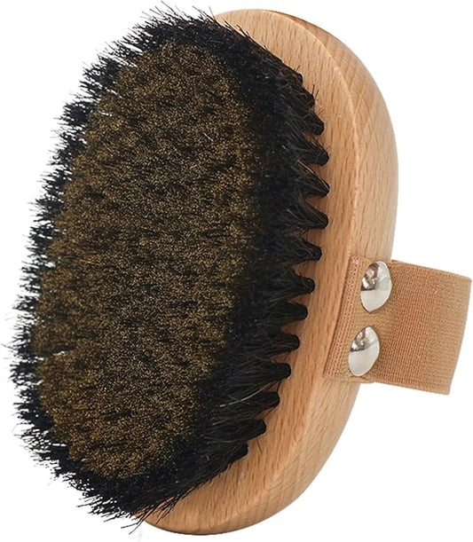 OWIIZI Copper Dry Brushing Body Brush with Ion Charged Copper Soft Bristles Antiskid Wooden Exfoliator Massage Body Scrubber
