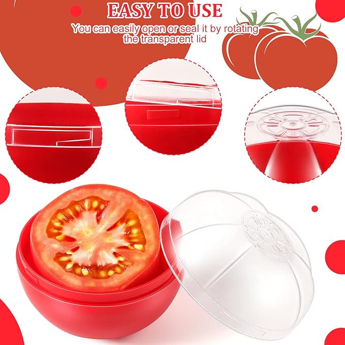 Tomato Storage Containers, Reusable Tomato Keeper for Refrigerator, Individual Lime Saver Holder Organizer for Fridge to Keep Tomato Fresh