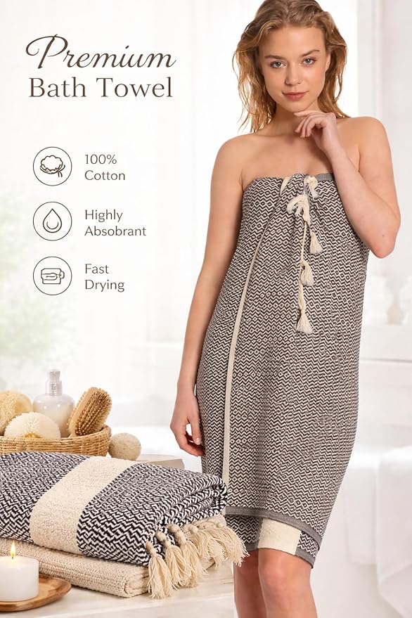 Clotho Turkish Towel Set of 4-100% Turkish Cotton Oversized Beach Towels 4 Pack - Quick Dry Thick Soft - Luxury Towel for Pool, Spa and Bathroom with Fringe