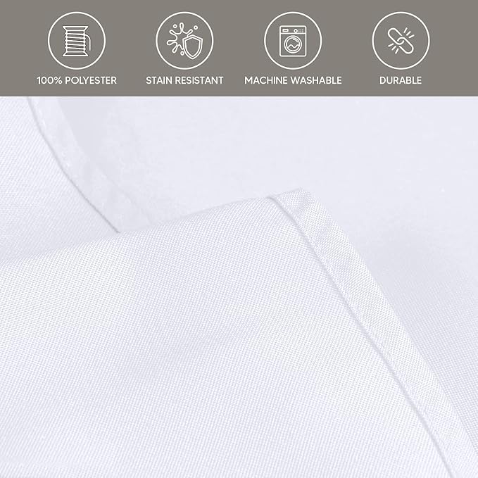 Utopia Kitchen Square Table Cloth 2 Pack(60x60 Inches, White), Tablecloth Machine Washable, Polyester Table Cover for Dining, Buffet Parties, Picnics, Events, Weddings and Restaurants