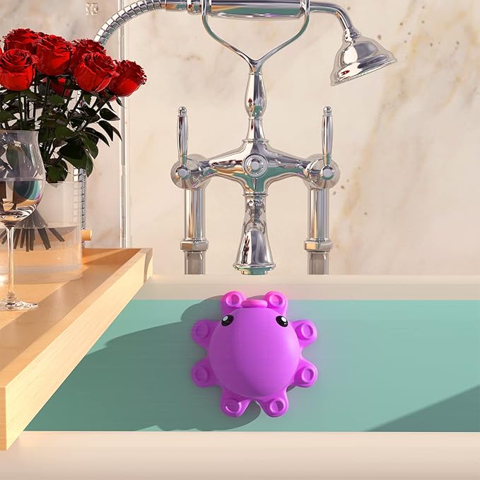 Bathtub Overflow Drain Cover - Tub Overflow Drain Cover, Soak Bath, Spa Accessories - Adds Inches of Water for Deeper Bath (Silicone, Hot Pink)