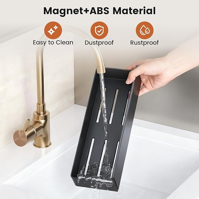 Magnetic Spice Rack for Refrigerator,7 Pack Magnetic Shelf,Fridge Magnet Organizer with Paper Towel Holder,Utensils Racks,Hook Rack,Fridge Organizers and Storage Black(7 Pack)