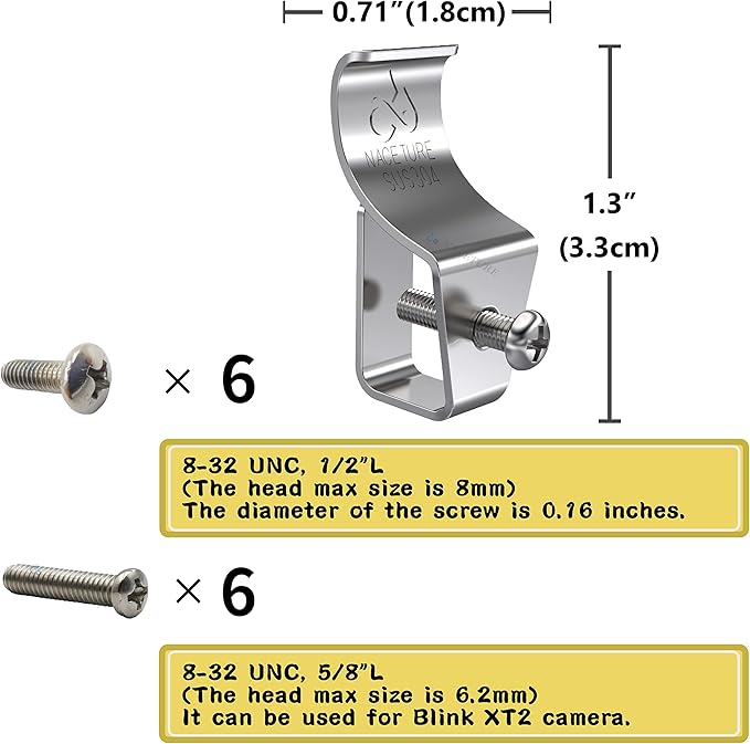 Vinyl Siding Hooks (12 Pack) - Heavy Duty No-Hole Needed Screws, Stainless Steel Hanger for Mounting Home Security Camera, Porch Decor