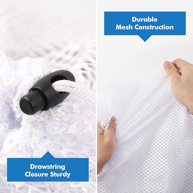 4Pcs Mesh Laundry Bags Washing Machine Mesh Wash Bags for Clothes, Underwear, Lingerie, Bed Linen with Drawstring Closure Sturdy (4 Size)