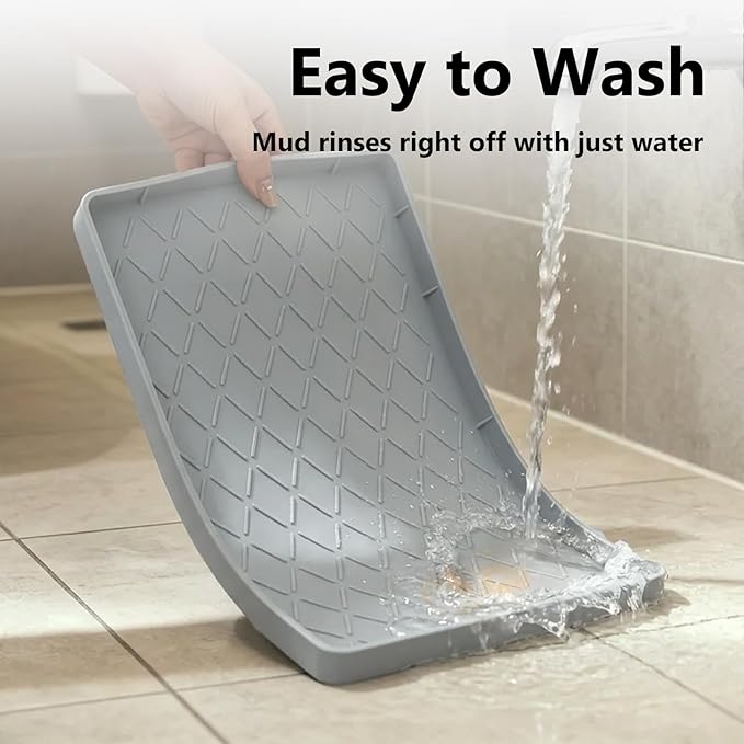 Mateeylife Under Sink Mats for Kitchen Waterproof 28"X19", Undersink Protectors，Silicone Mat Cabinet Liner, Under Sink Organizer for Bathroom and Kitchen，Boot Tray Pet Food Mat, Light Grey