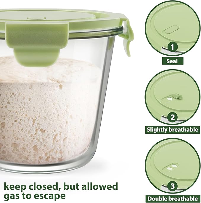 Freshmage 23oz Glass Meal Prep Containers with Lids, Airtight 3-Cup Glass Storage Containers Set, Heat-Resistant BPA-Free for Soup, Leftover, Microwave, Dishwasher, Fridge and Freezer Safe (4 Packs)
