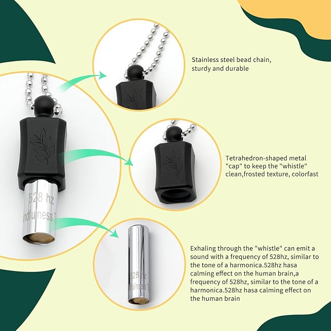 528 hz Meditation Necklace Breathing Necklace Frequency Sound Healing Devices Calm Mindfulness Tool 528 hz Whistle Relaxation,Stress Reduction and Concentration by Adjusting The Breathing