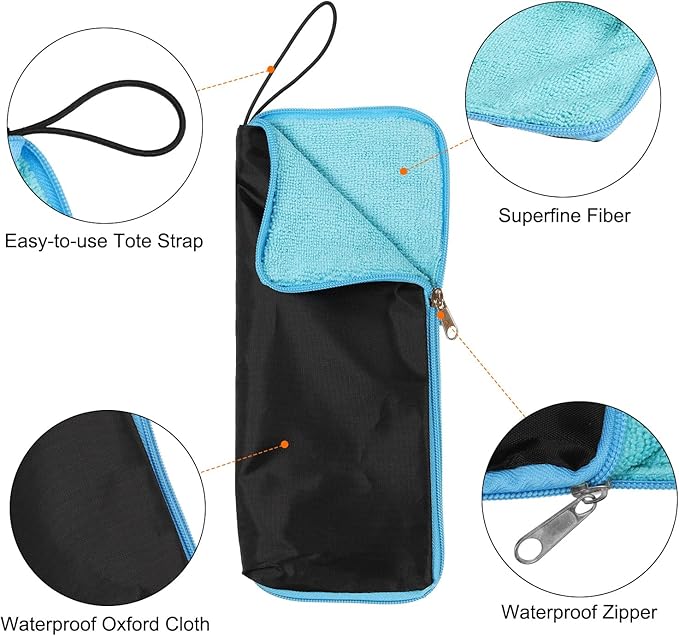 HARFINGTON Wet Umbrellas Bag Superfine Fiber Reversible Umbrellas Sleeve Cover Portable Waterproof Case for Storage Carry Travel Home Outdoor
