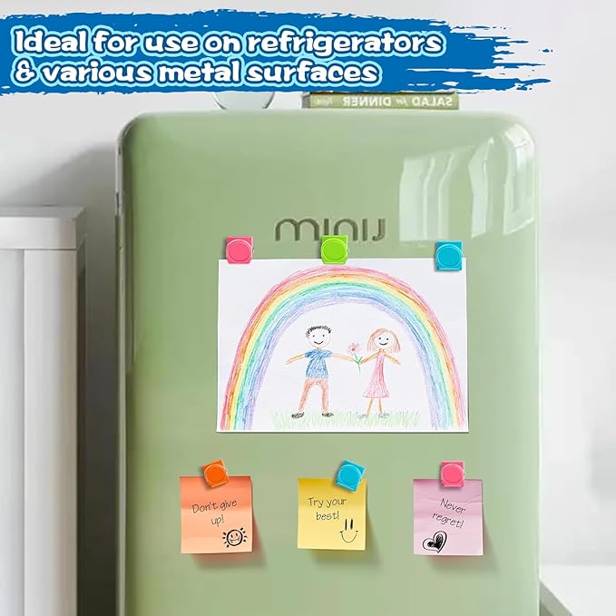 Grtard 24 Pack Magnetic Clip 1.8Inch, Colorful Refrigerator Clip Magnets, Clip with Magnet, Heavy Duty Refrigerator Magnets, Magnet Clips for Whiteboard, Fridge, Note List, Photo Displays, Locker