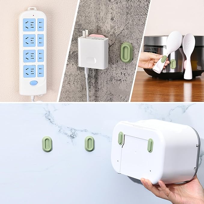 Magnetic Remote Control Holder Wall Mount - 4 Pcs No Drill Self-Adhesive Organizer for Air Conditioner & TV Remotes, Storage Caddy for Television's Backside - Pink&Green