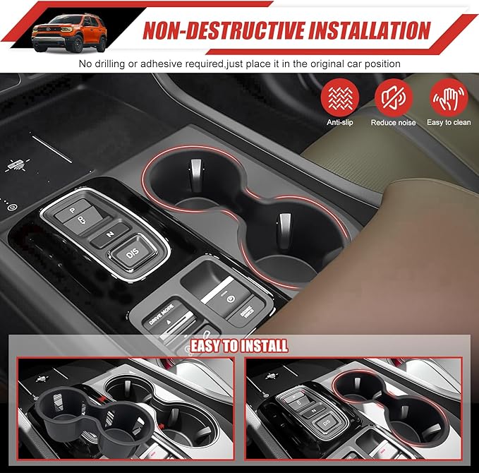 Cup Holder Coaster Fit for 2023-2025 Honda Pilot& 2024-2026 Passport/Ridgeline Accessories Cup Holder Mat Pad Inserts Interior CupHolder Liner for 2024 Pilot(for Pilot/Passport/Ridgeline)