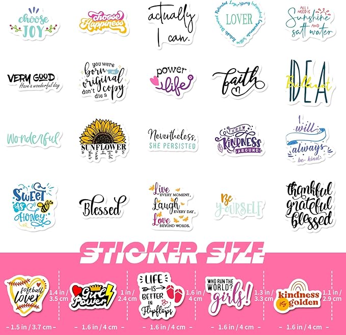 JUMEIHUI Bedside Shelf Accessories Organizer with Glasses Hooks, Wall Mount Self Stick On, Cute Room Decor Aesthetic, Girls Room Decor with 50 PCS Motivational Text Graffiti Stickers (Pink)