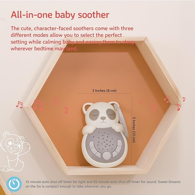 Cloud b Travel Comforting Sound Machine w/ Calming Light | 4 White Noise and 4 Lullabies | Re-Activating Smart Sensor | Sweet Dreamz On the Go™ - Panda
