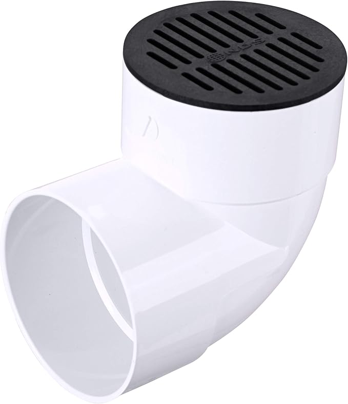 NDS 40, Grate Cover, Connects to Round 6 in. Speed-D Catch Basin 6 Inch Drain Pipes & Fittings, for Small Lawns, Landscaping, and Patios, Black Plastic