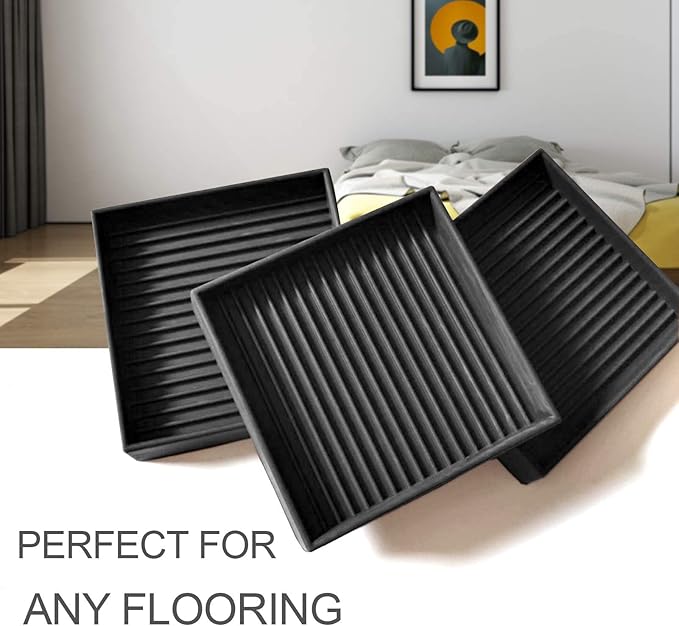 Yelanon Furniture Coasters,8 Pcs 2” Furniture Caster Cups - Non Slip Pads Hardwood Floors - Non Skid Furniture Grippers, Rubber Furniture Feet, Anti Slide Floor Protector for Bed Couch Stoppers