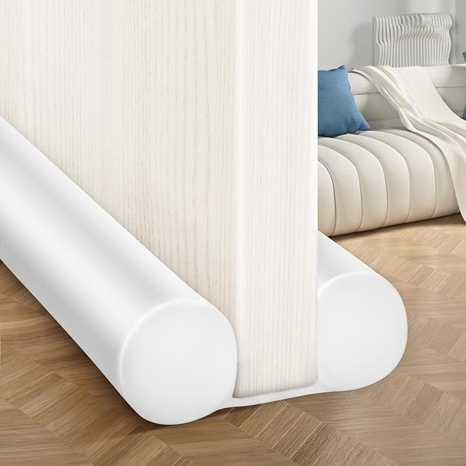 MAXTID Under Door Draft Stopper Cold Air Blocker - Large Doors Seal Gap Bottom of Doors 36" Adjustable 30" 32" 34" Weather Stripping Blocker Interior Front Door Sweep Bedroom Must Have