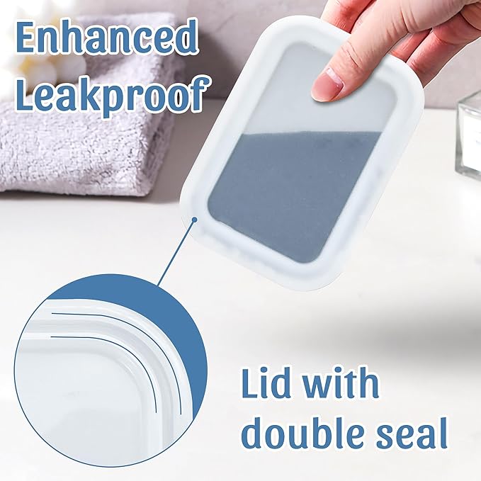 OZNER Leak Proof Travel Soap Container (Black) - Silicone Soap Case with Drainage Pad, Compact Shatterproof Dish for Travel, Camping, Gym, Dorm, Bathroom Organizer