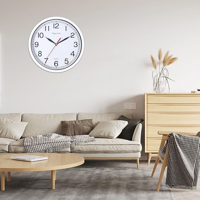 Wall Clock, 8 Inch Silent Sweep Movement Accurate Small Clocks Kitchen/Living Room/Bedroom/Office/School/Classroom Decoration
