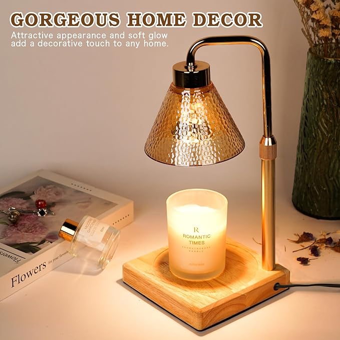 Modern Candle Warmer Lamp, Dimmable Candle Lamp Warmer with Timer, Birthday Gifts for Women Who Have Everything, Christmas Gifts for Mom, Adjustable Men's Candle Lamp, Cozy Living Room Bedroom Decor