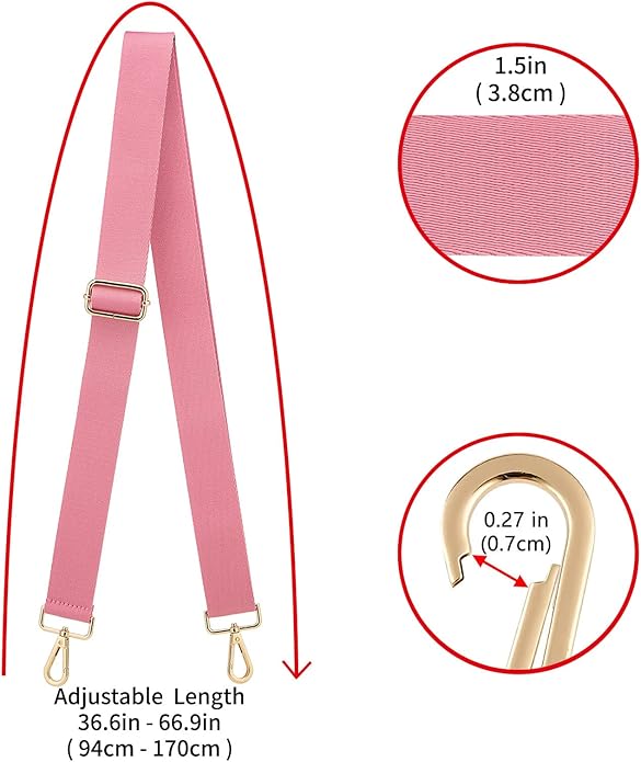 ZOOEASS Wide Shoulder Strap (Solid),Adjustable Replacement Belt Crossbody Canvas Bag Handbag