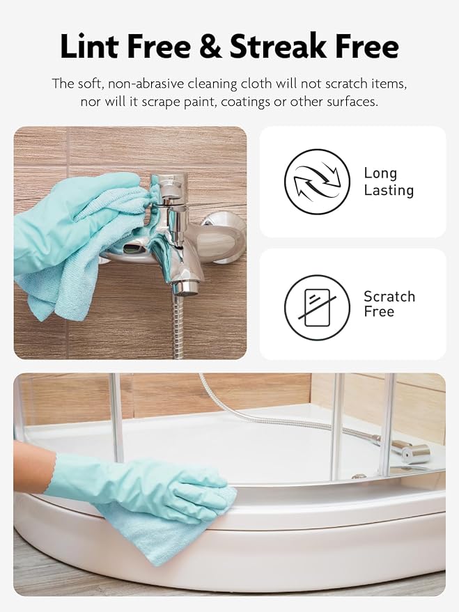 Fantasticlean Microfiber Cleaning Cloth Roll - 75 Pack, Tear-Away Microfiber Towels, 12" x 12", Reusable, Washable, Scratch-Free, Ultra-Absorbent Dishcloth for All-Around Cleaning Supplies (Blue)