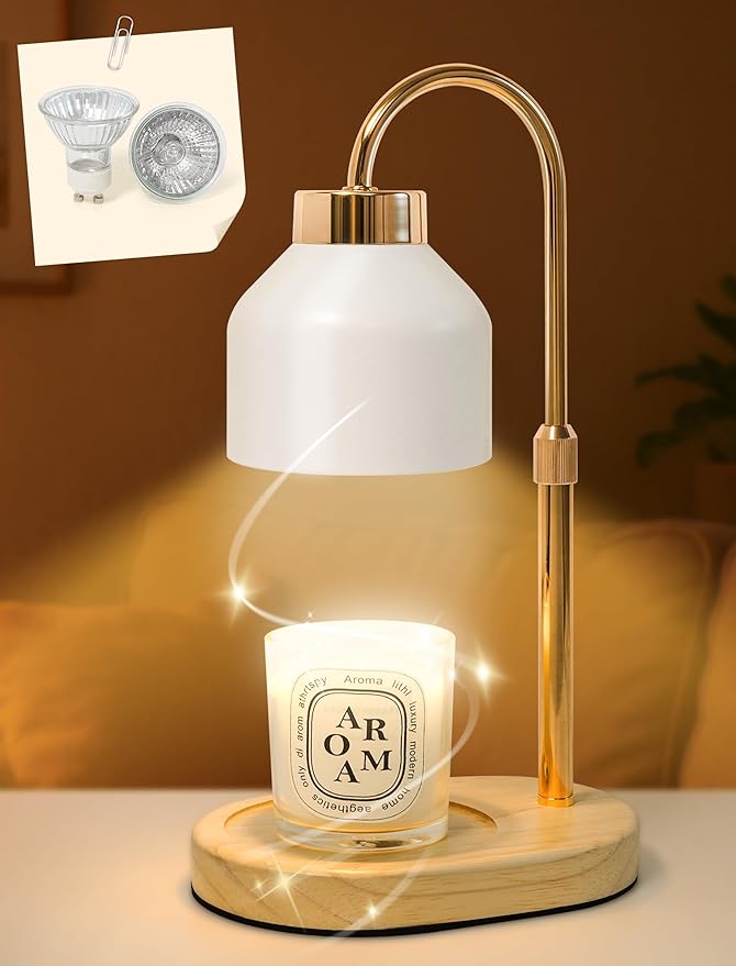 Seniny Electric Candle Warmer Lamp with Timer Dimmable, Adjustable Height Lamp Candle Warmer for Jar Candles, Home Decor Warming Light, Flameless Wax Melter Lamps, Christmas Birthday Gifts for Women