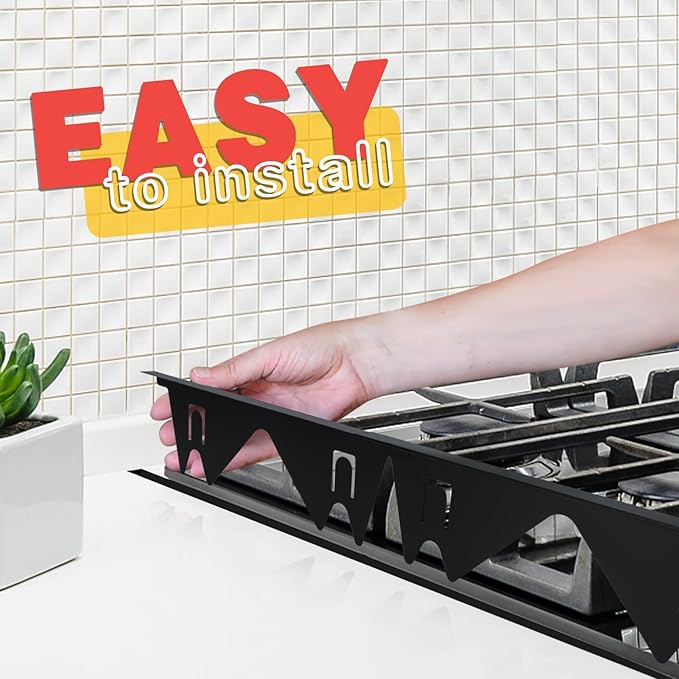 Stove Gap Covers Stainless Steel, 2 Pack Stove Gap Filler Easy Retractable Length 13.8" to 27.5", Width 0.79" Stove Gap Guards Range Trim Kit, Heat Resistant Guard Between Stove Top & Counter