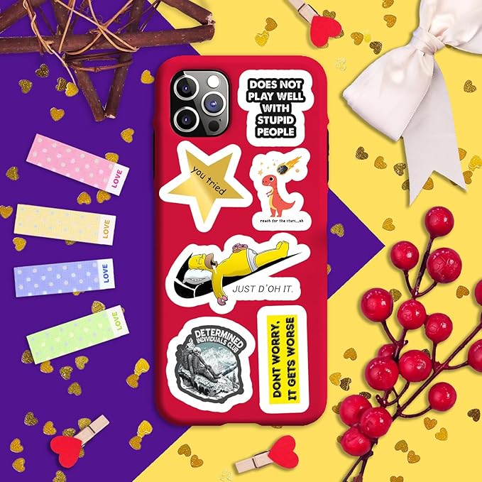 BulbaCraft 100Pcs Snarky Stickers, Sarcastic Stickers - Demotivational Decals for Water Bottle and Laptop - Unmotivational Decals, Gifts for Women & Men